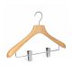 HGR-WD-003 – Cintre en bois de hêtre avec pinces pour pantalons